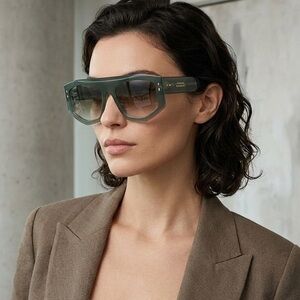 New! Isabel Marant IM0154/S 1ED9K Green Geometric Sunglasses, Authentic